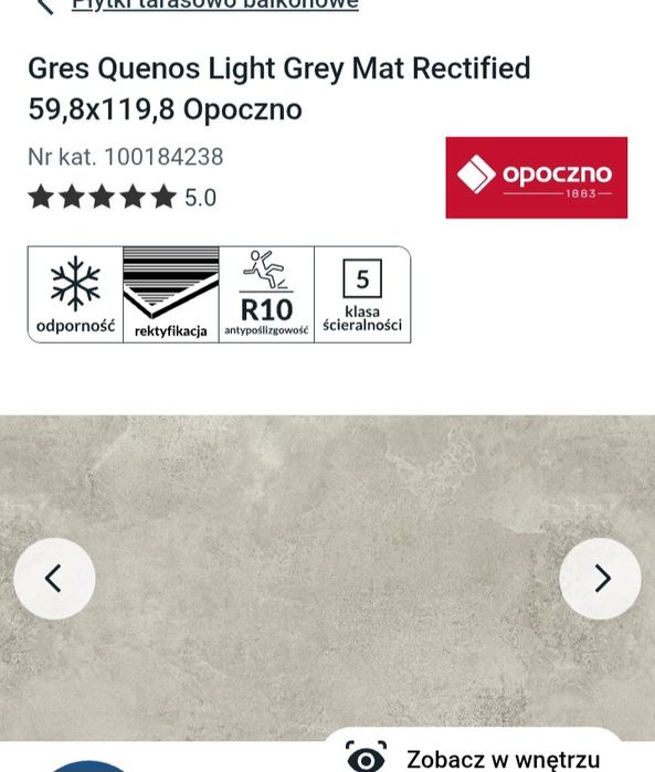 Opoczno Quenos Light Grey 59,8x119,8 (3 sztuki)
Szare Płytki Podłogowe