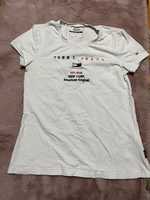 Tommy Hilfiger Jeans USA t-shirt koszulka biała napisami M