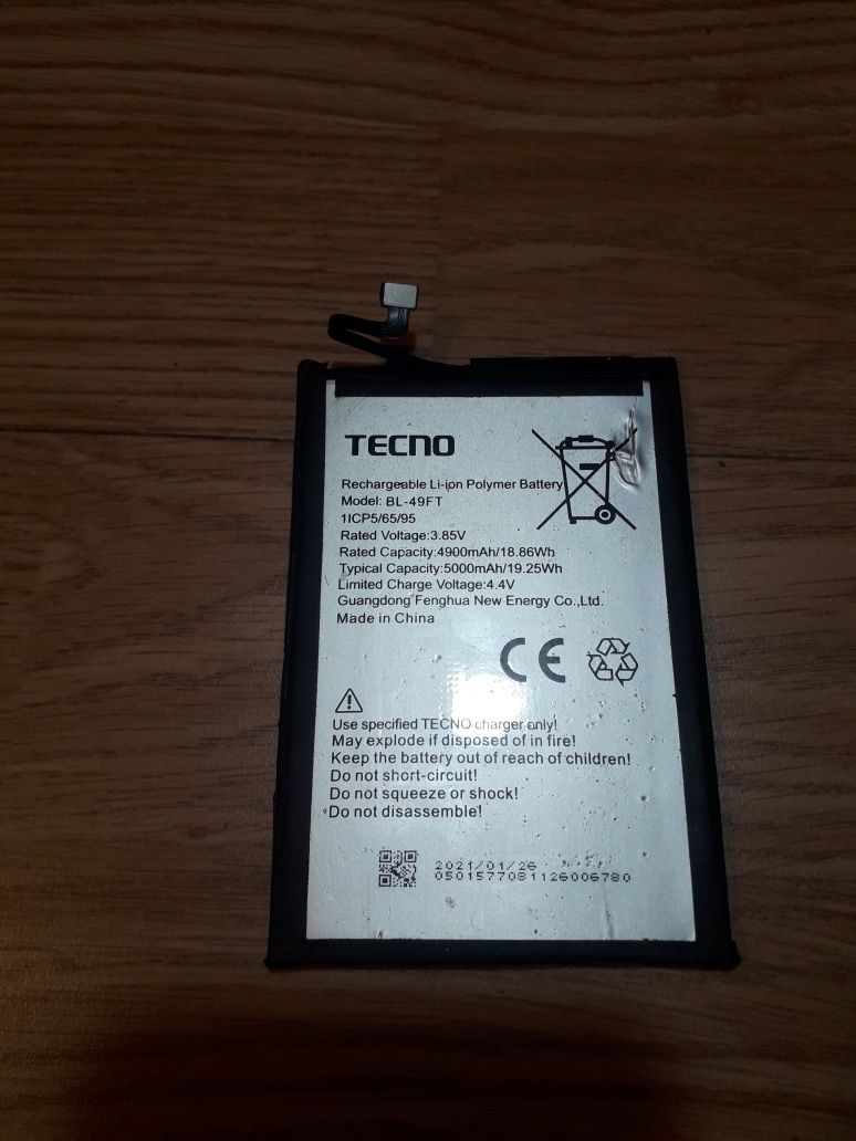 Oryginalna bateria tecno BL-49FT