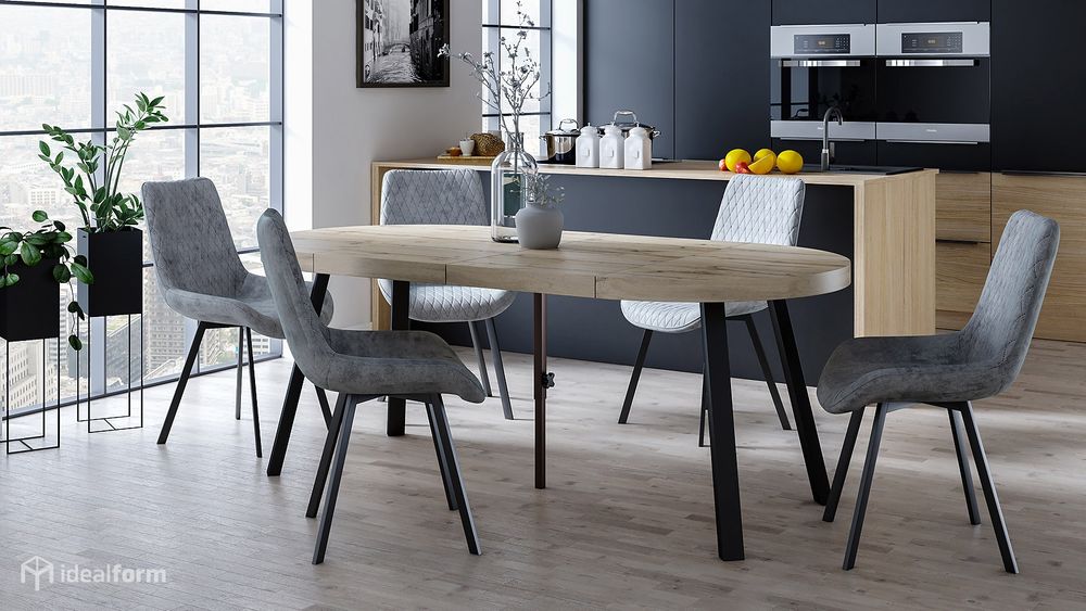 Stół okrągły, rozkładany, gruby blat, 20 kolorów blatu