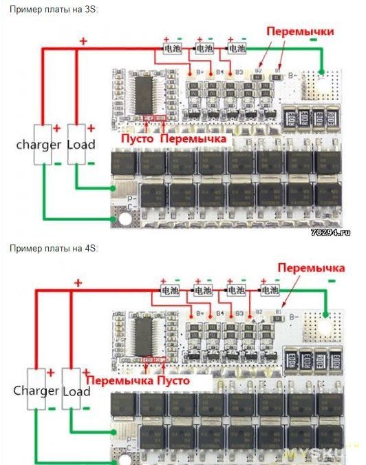 BMS 5S 4S 3S 100А  универсальный контроллер