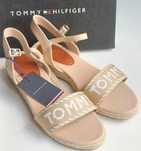 Tommy Hilfiger sandały na koturnie 39 niski koturn beż beżowe