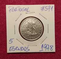 Portugal - moeda de 5 escudos de 1978
