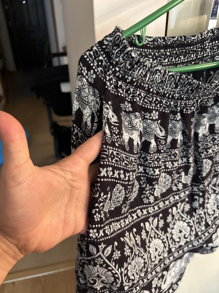Krótkie spodenki z kieszeniami XL wzór styl boho