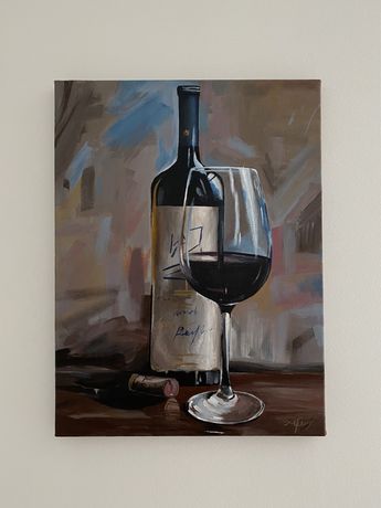 Картина «вино і бокал»