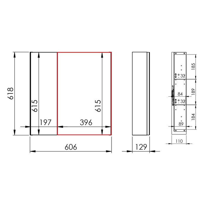 Lustro do szafki wiszącej z lustrem Basic 60 2D Elita meble 904653