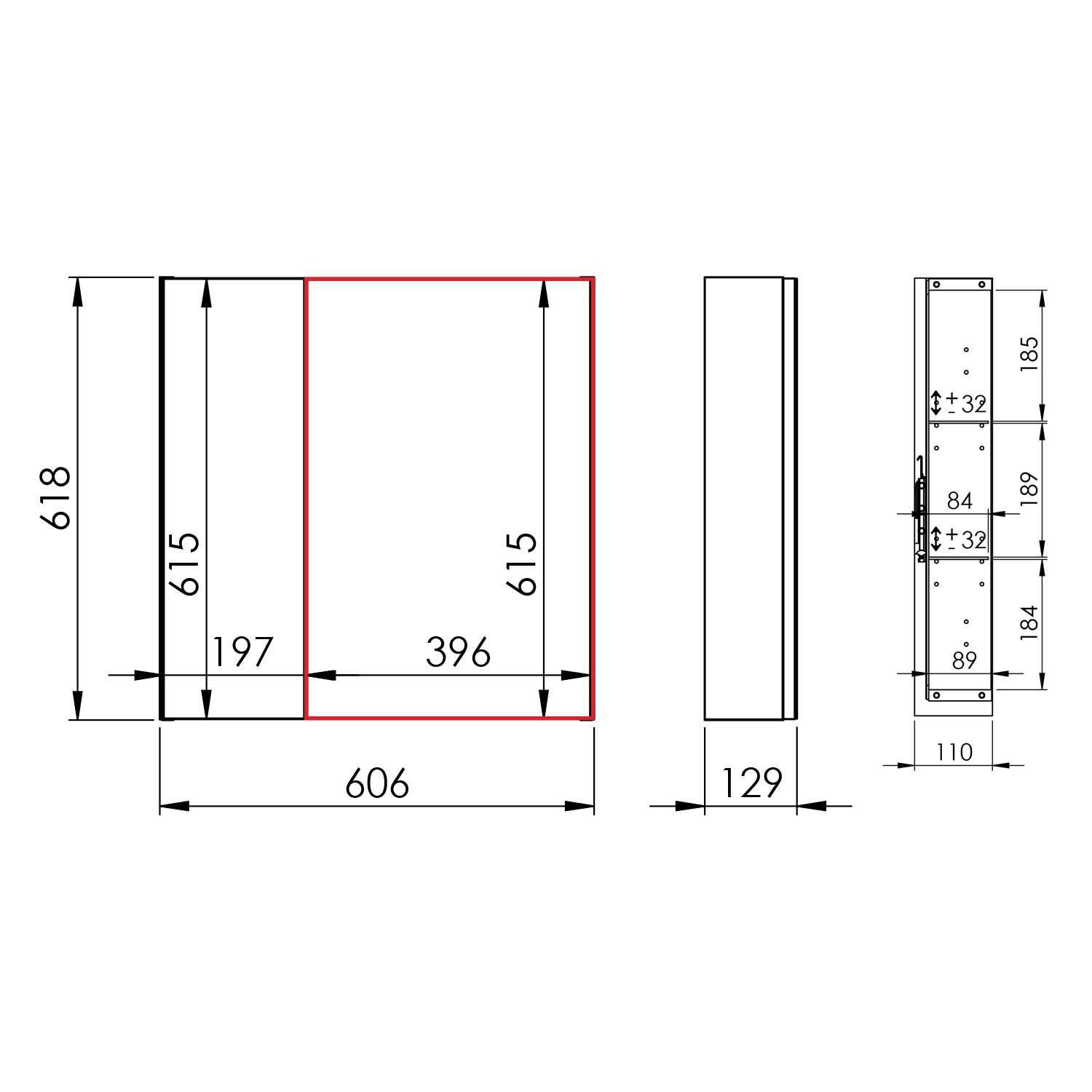 Lustro do szafki wiszącej z lustrem Basic 60 2D Elita meble 904653