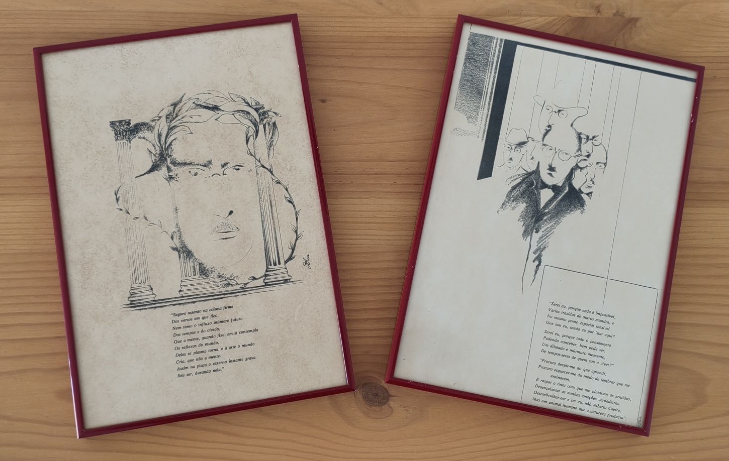 Quadro/Moldura Desenho e Poema Fernando Pessoa