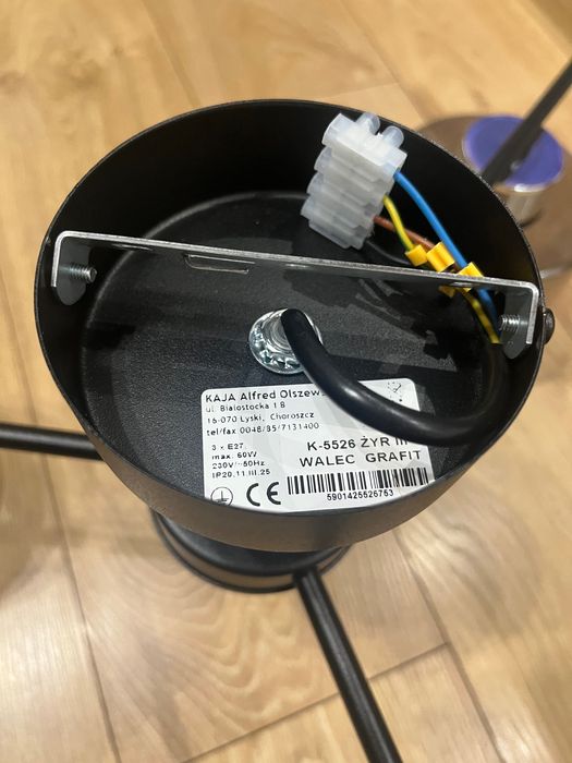 Luna lampa sufitowa 3xE27 czarna/grafitowy K-5526