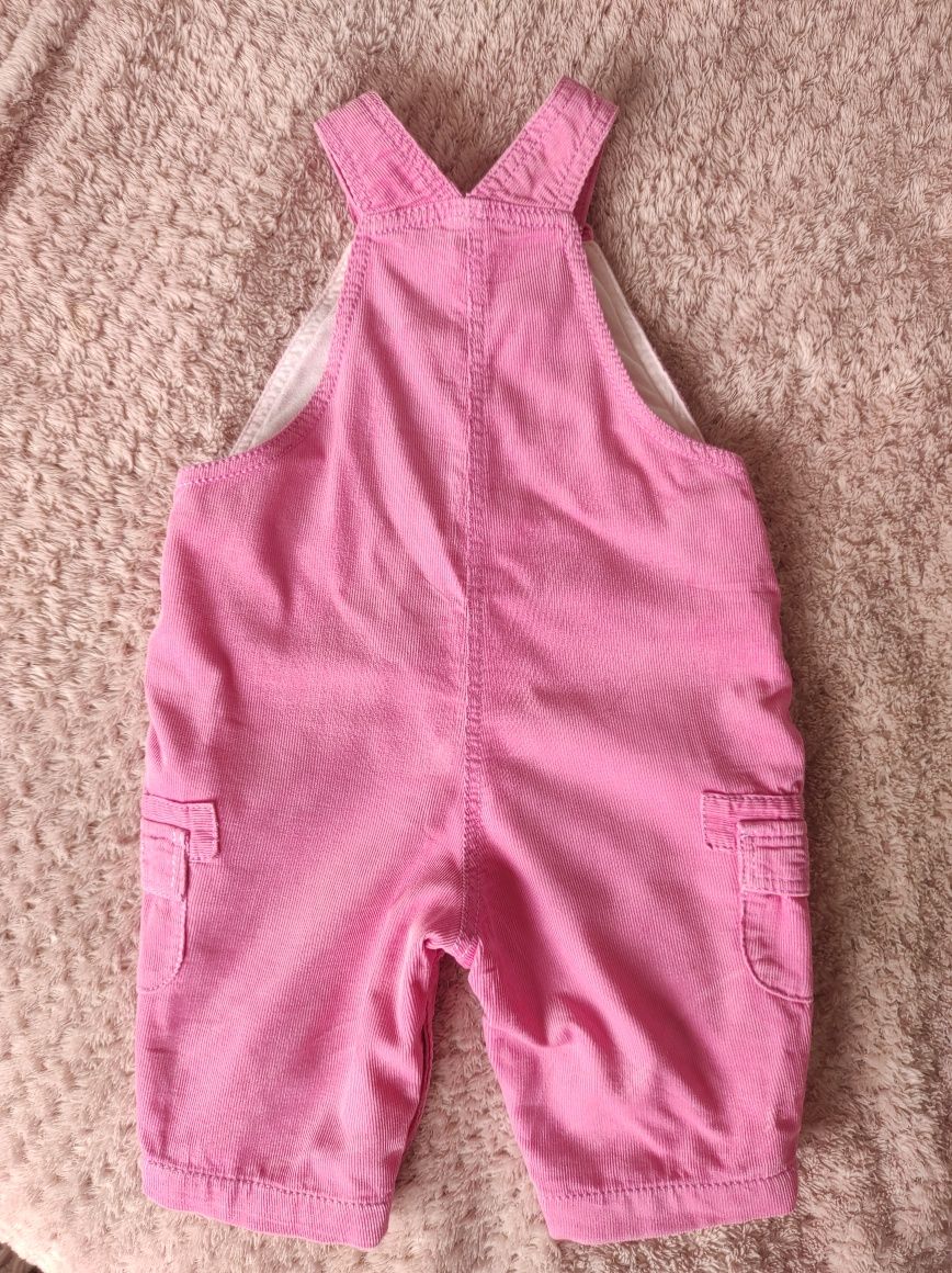 Różowe spodnie ogrodniczki NEXT dla niemowlaka dziewczynka 0-3 miesiąc