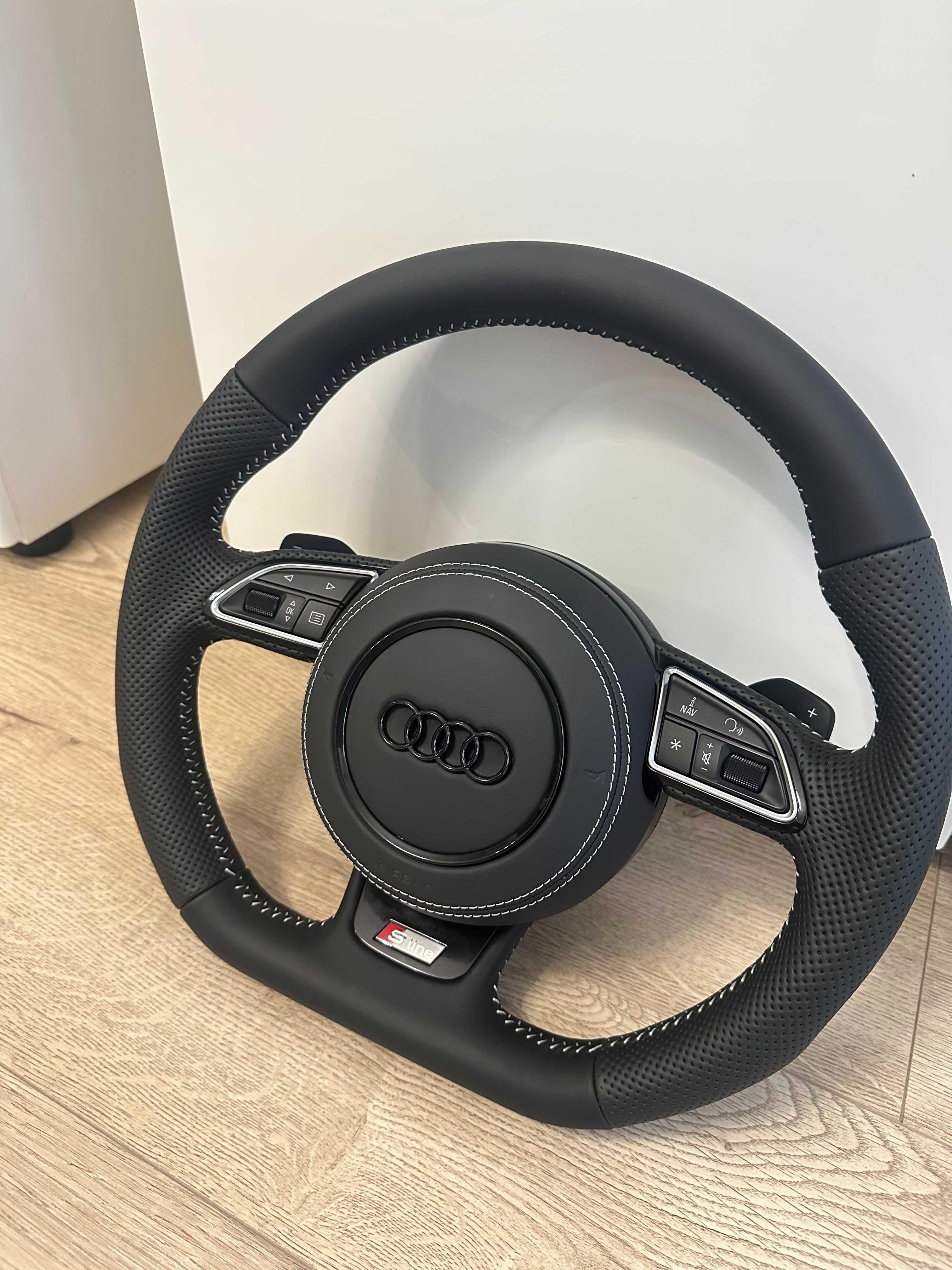 Kierownica Audi A6 C7 A7 S-LINE Ścięta NOWA Łopatki AIRBAG A4 B8 A3 8V