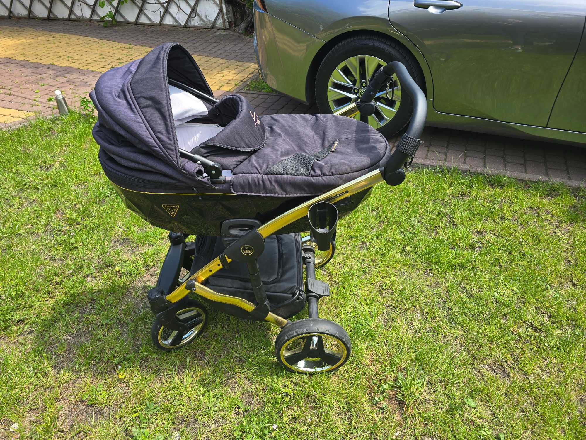 JUNAMA Diamond S LINE CZARNY Wózek 2w1