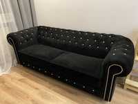 Sofa pikowana z funkcja spania Chesterfield