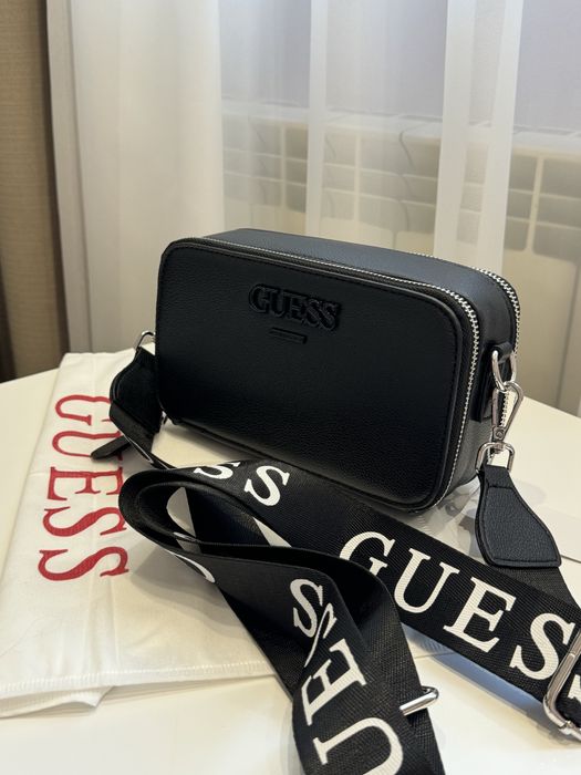 Сумочка крос-боді Guess (сумка гесс гес) чорна біла