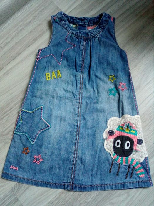 Sukienka jeansowa ze zdobieniami dla dziewczynki 92 cm
