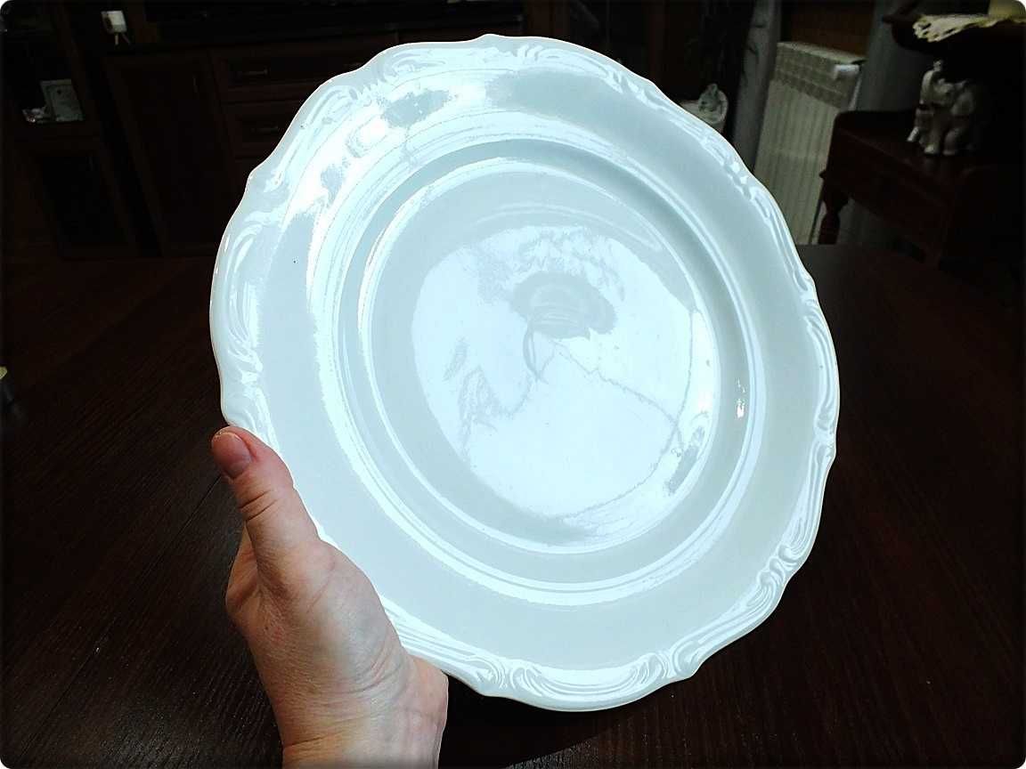 DUŻY Ogromny Talerz Porcelana Wałbrzych ø 32cm Patera Półmisek z PRL