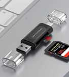 Czytnik kart pamięci SD i micro sd TF na USB i USB-C