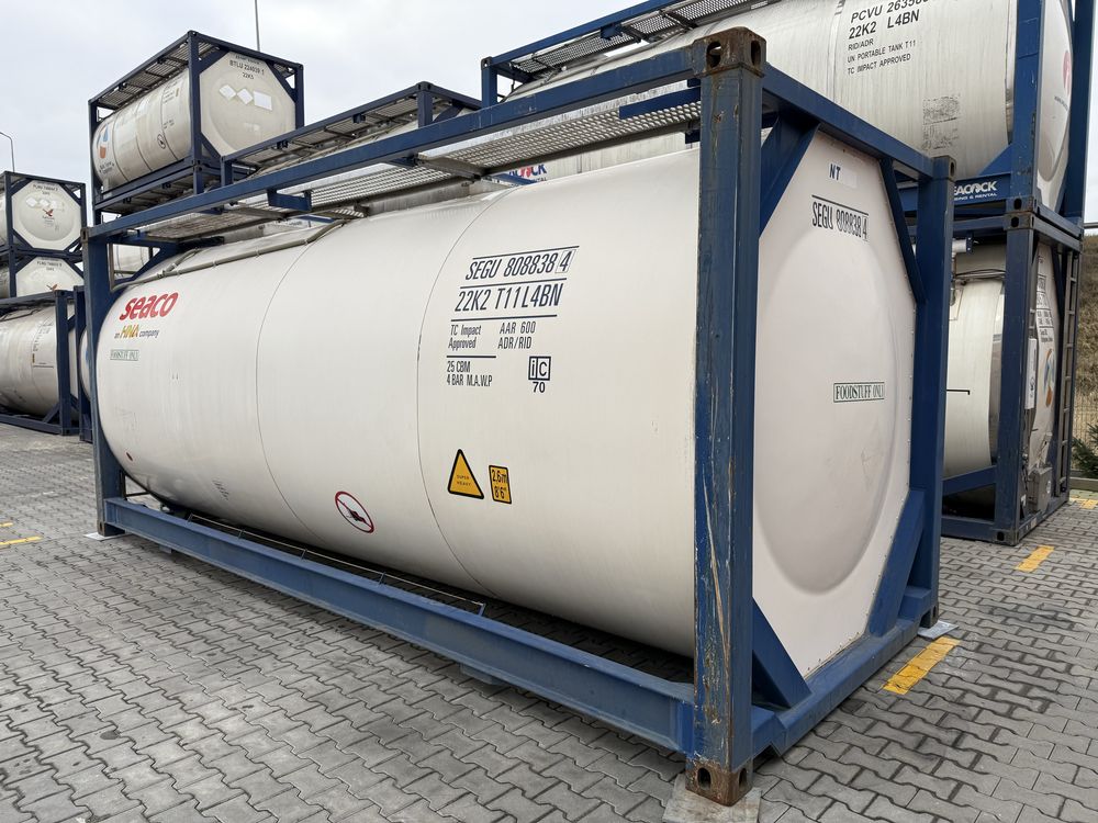 Tank kontener 25.050 ltr, cysterna, spożywczy, chemiczny ADR L4BN
