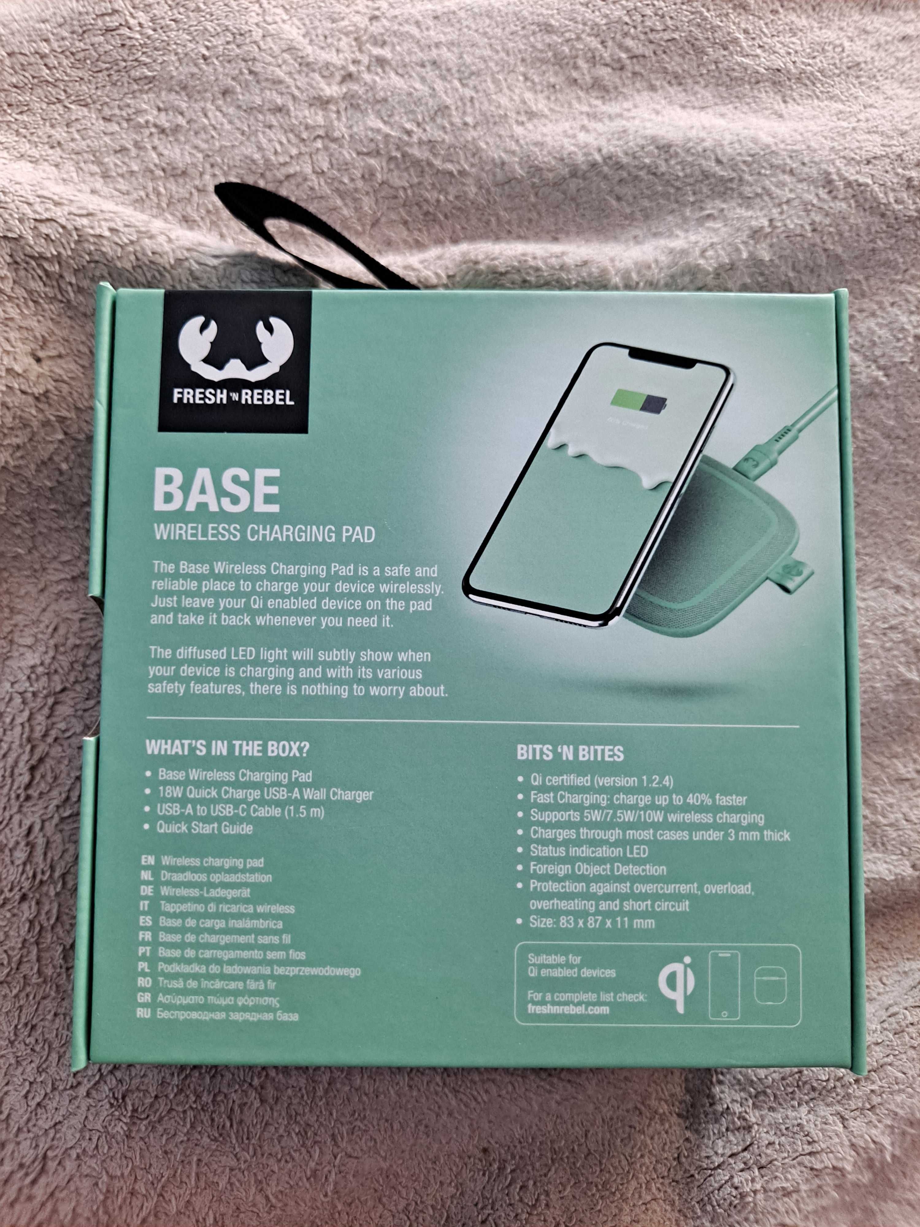 Fresh N Rebel Ładowarka indukcyjna Base Misty Mint 10W