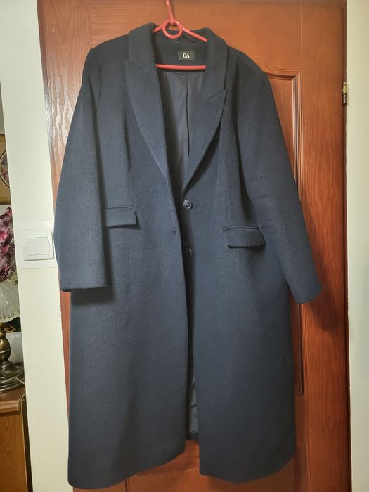 Płaszcz jesienno zimowy wełna klasyczny stylowy długi ciepły 48/50