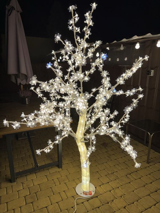 Drzewko świąteczne led 180 cm cieply zimny led drzewko ozdobne flash