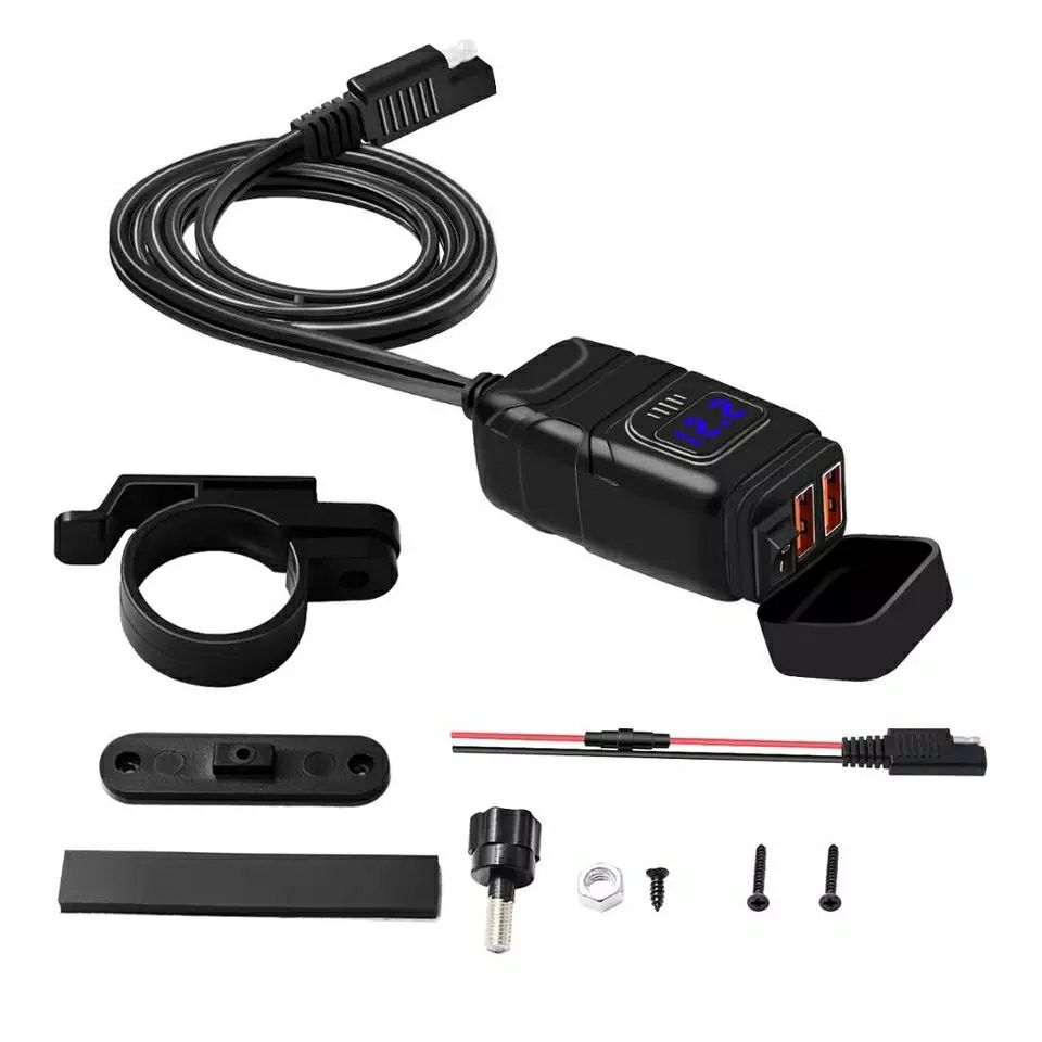 Carregador para moto 12v, adaptador usb