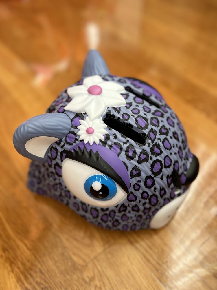 Каска Шолом Crazy Safety Purple Leopard шлем, для велосипеда,самоката