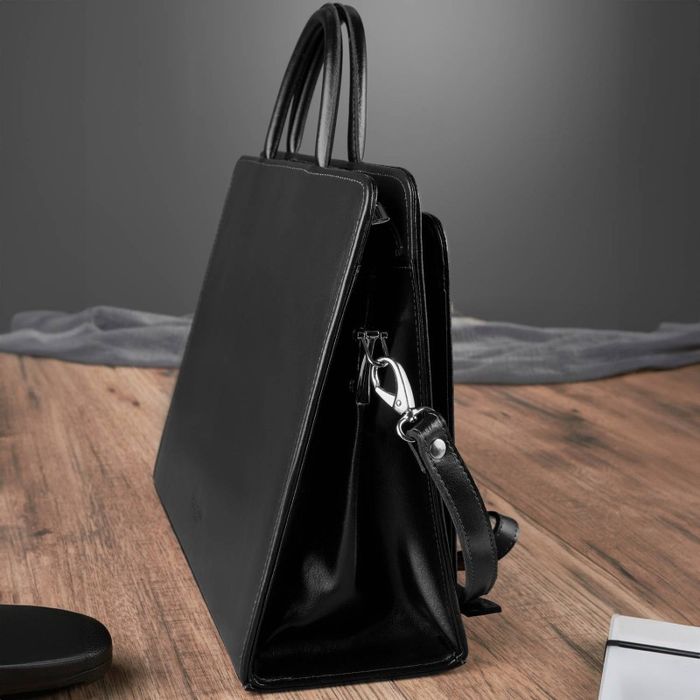 Czarna teczka aktówka damska Paolo Peruzzi Bergamo 168BY-BL