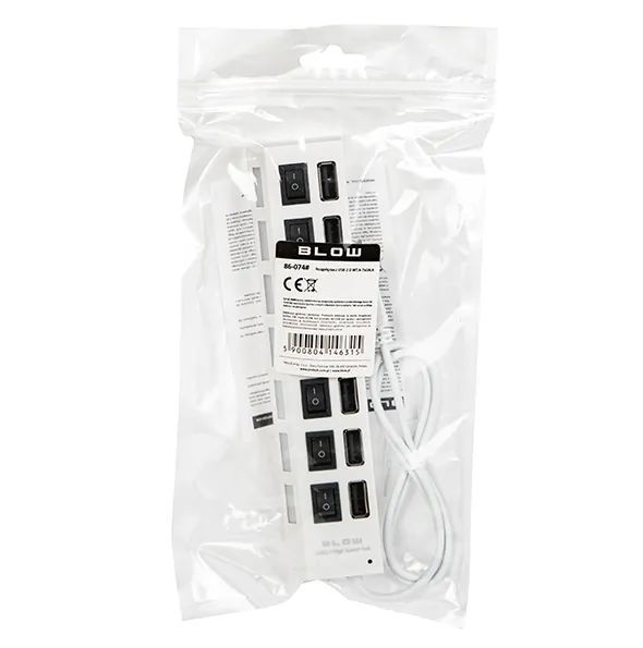 Hub adapter rozdzielacz USB na 7x USB BLOW HUB-06 60cm biały 86-074#