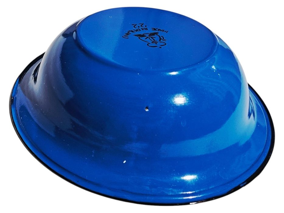 Misa Emaliowana Historyczna PRL Niebieska Granatowa Olkusz 22 cm