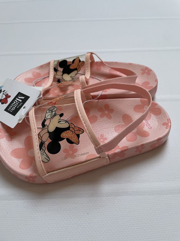 27 28 C&A nowe klapki z gumką sandałki sandały Minnie Mouse na basen