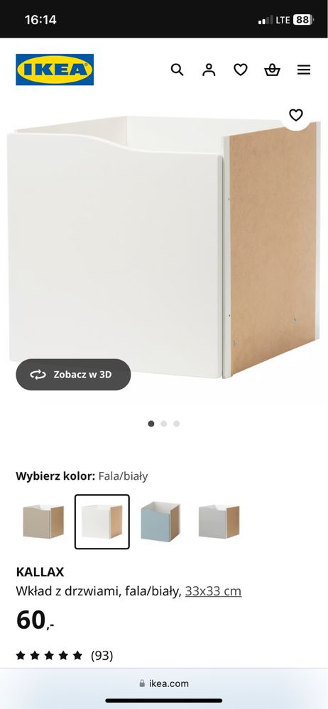 Kallax 2 x 4 z wkladami IKEA