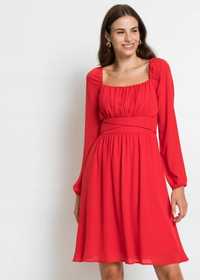 B.P.C sukienka czerwona szyfon ^42