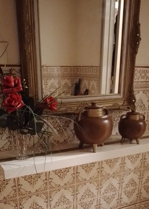 Bonito conjunto de pótes aspecto rústico e moderno como novos