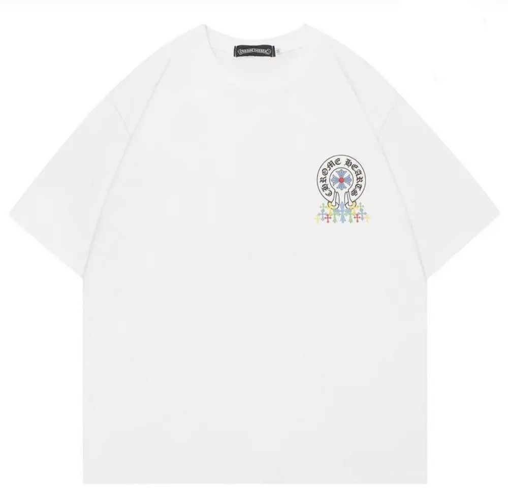 Футболки унисекс Chrome Hearts Logo Хит лета хром хартс черные белые