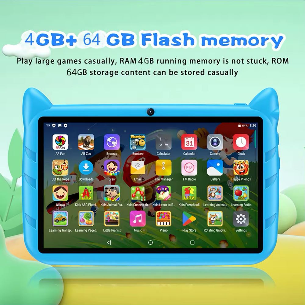 Детский планшет BDF Kids Tablets 4ГБ/64ГБ Android 13 Blue