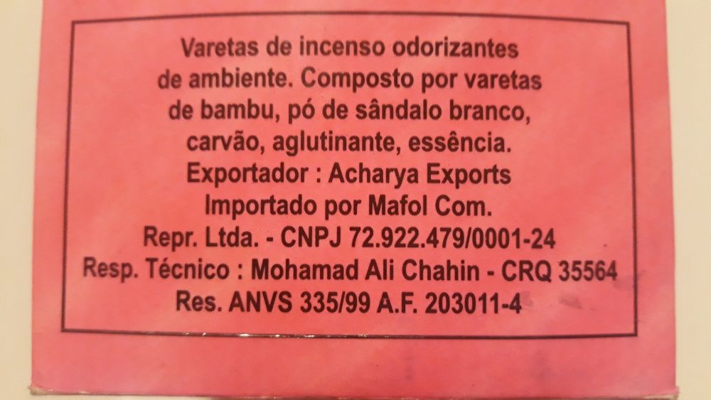 Incenso AMOR - SAC - Índia