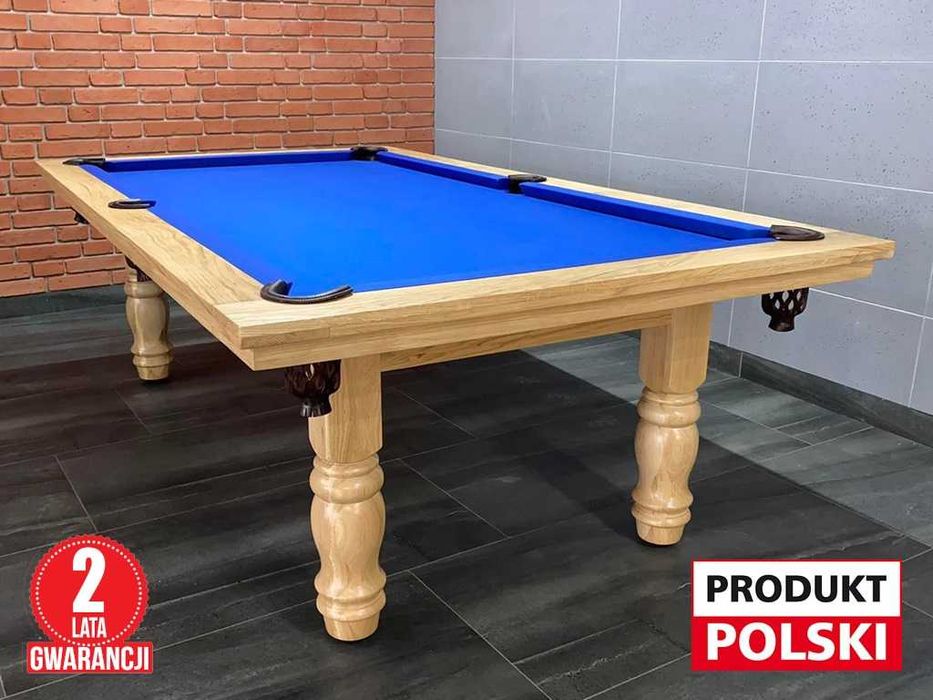 Stół Bilardowy KRONOS 7 FT - dębowy -noga toczona z płytą kamienną