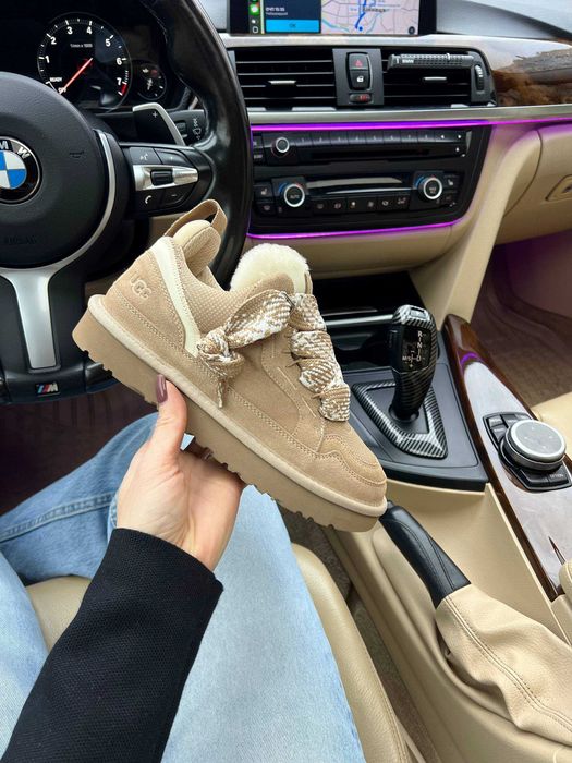 Женские ботинки UGG Lowmel Sneaker Beige 36-41 Натур Овчина! Купить!