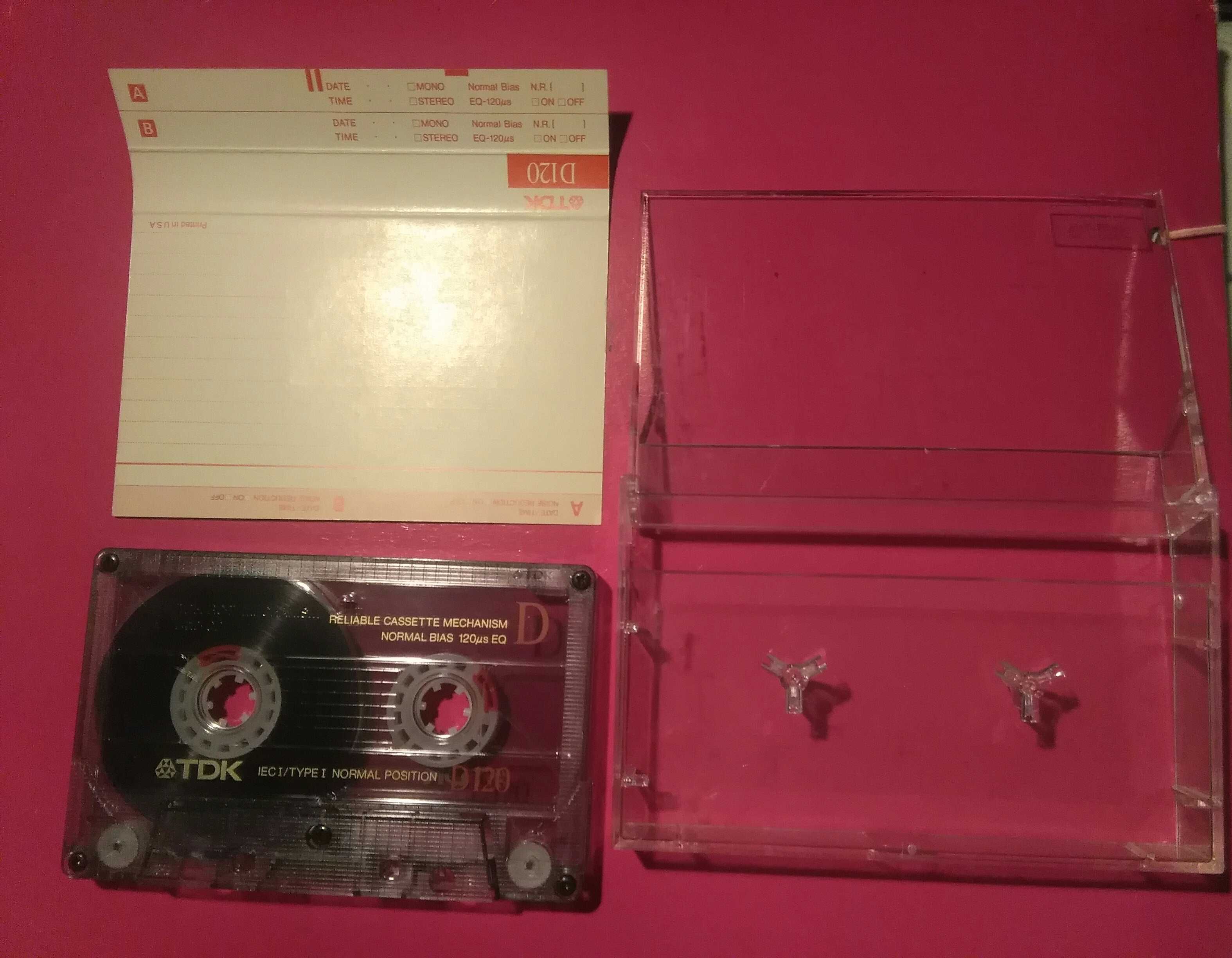 TDK D 120 - kaseta żelazowa z lat 1988 - 89, wkładka bez wpisów