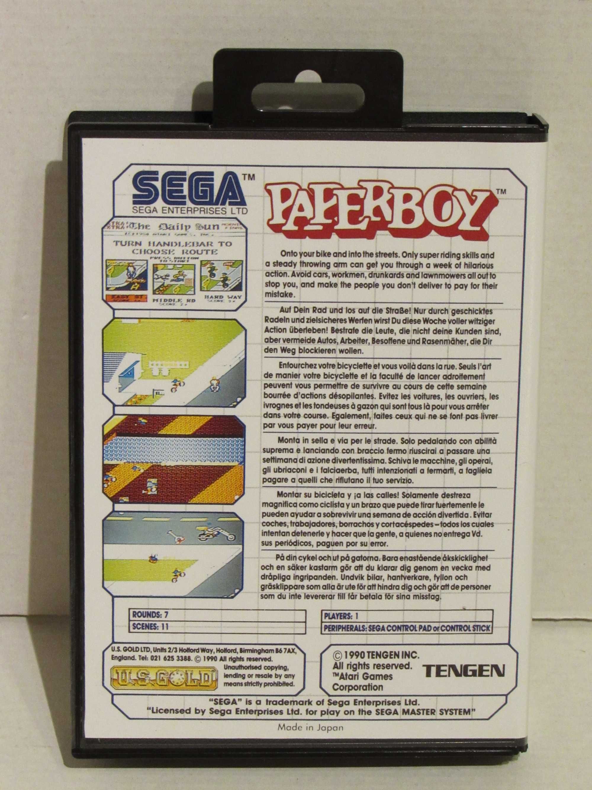 Jogo Sega Master System Paperboy