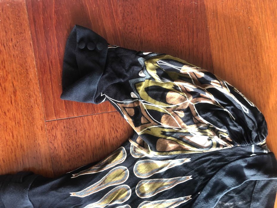 Mango Suit Vestido preto traçado - M