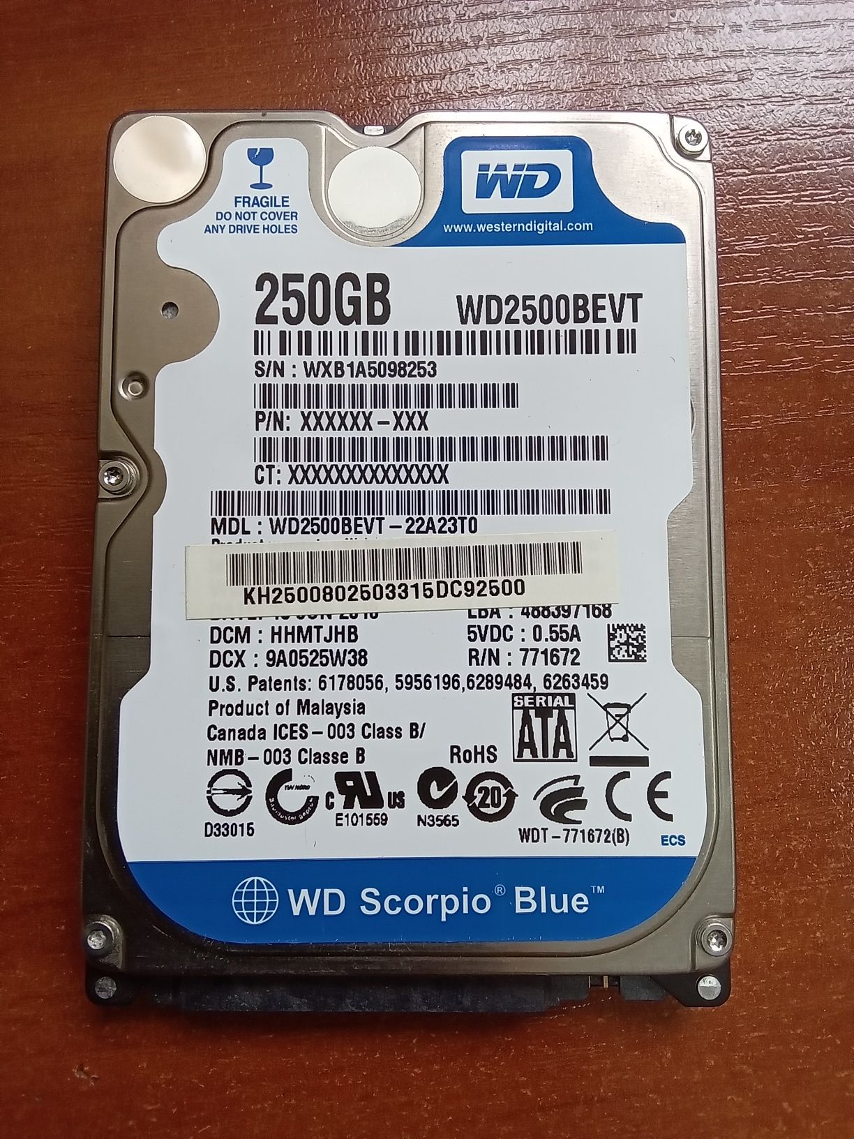 HDD 500Gb жорсткий диск 2.5 і 3.5