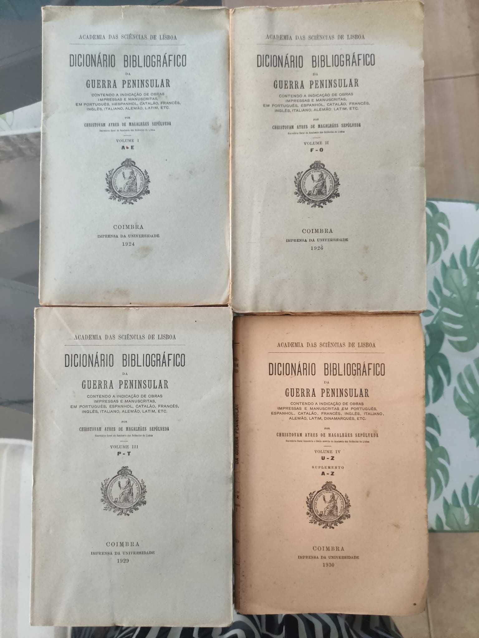 Dicionário Bibliográfico da Guerra Peninsular COLECÇÃO COMPLETA 1924-