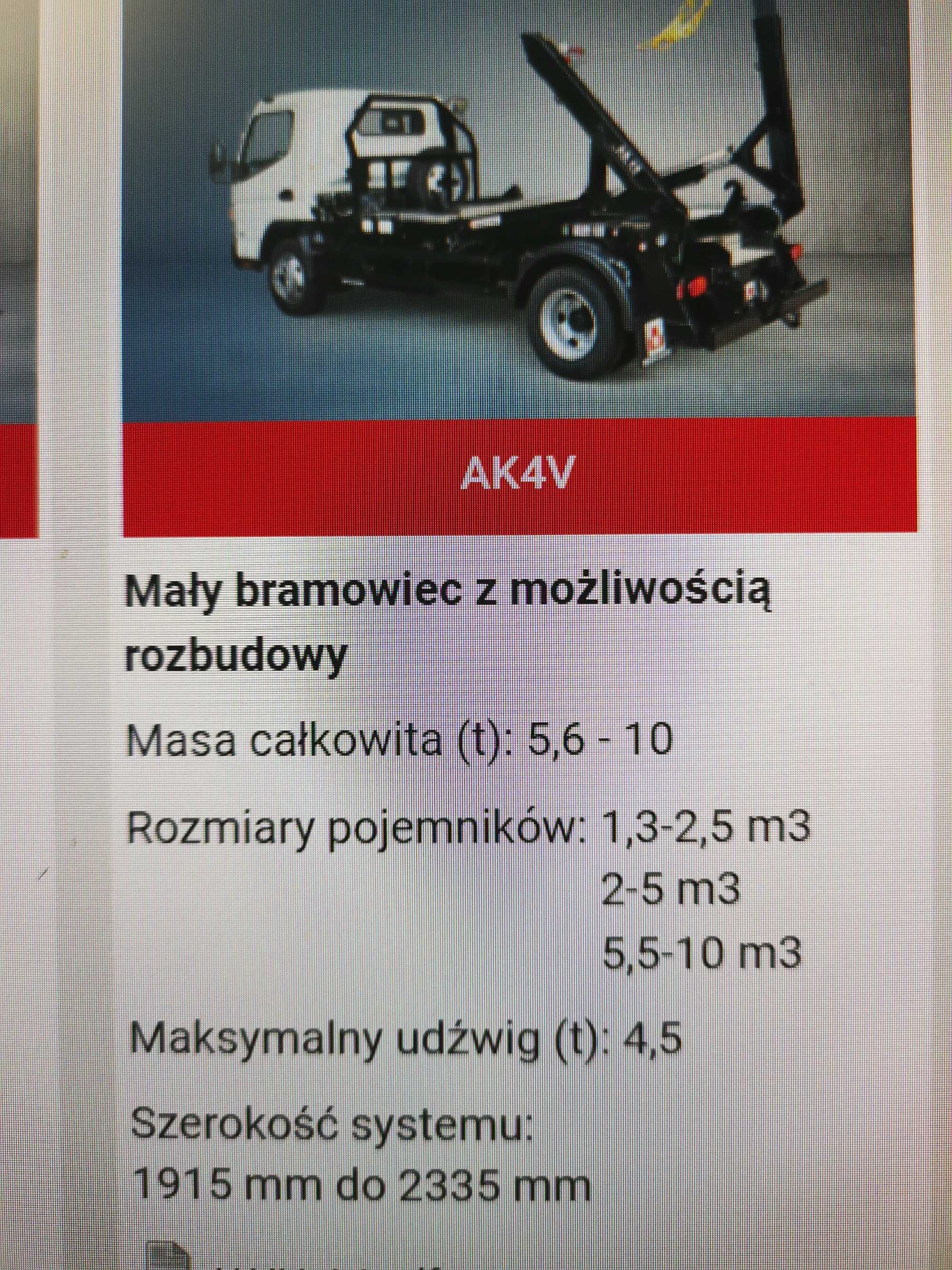 Bramowiec zabudowa hakowiec Meier-Ratio AK4V Mitsubishi Canter Fuso