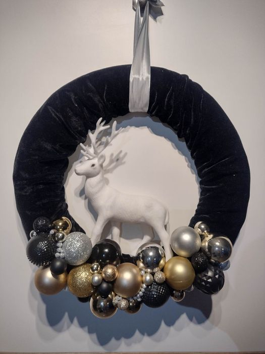 Wianek świąteczny 45cm Glamour wieniec święta Boże Narodzenie