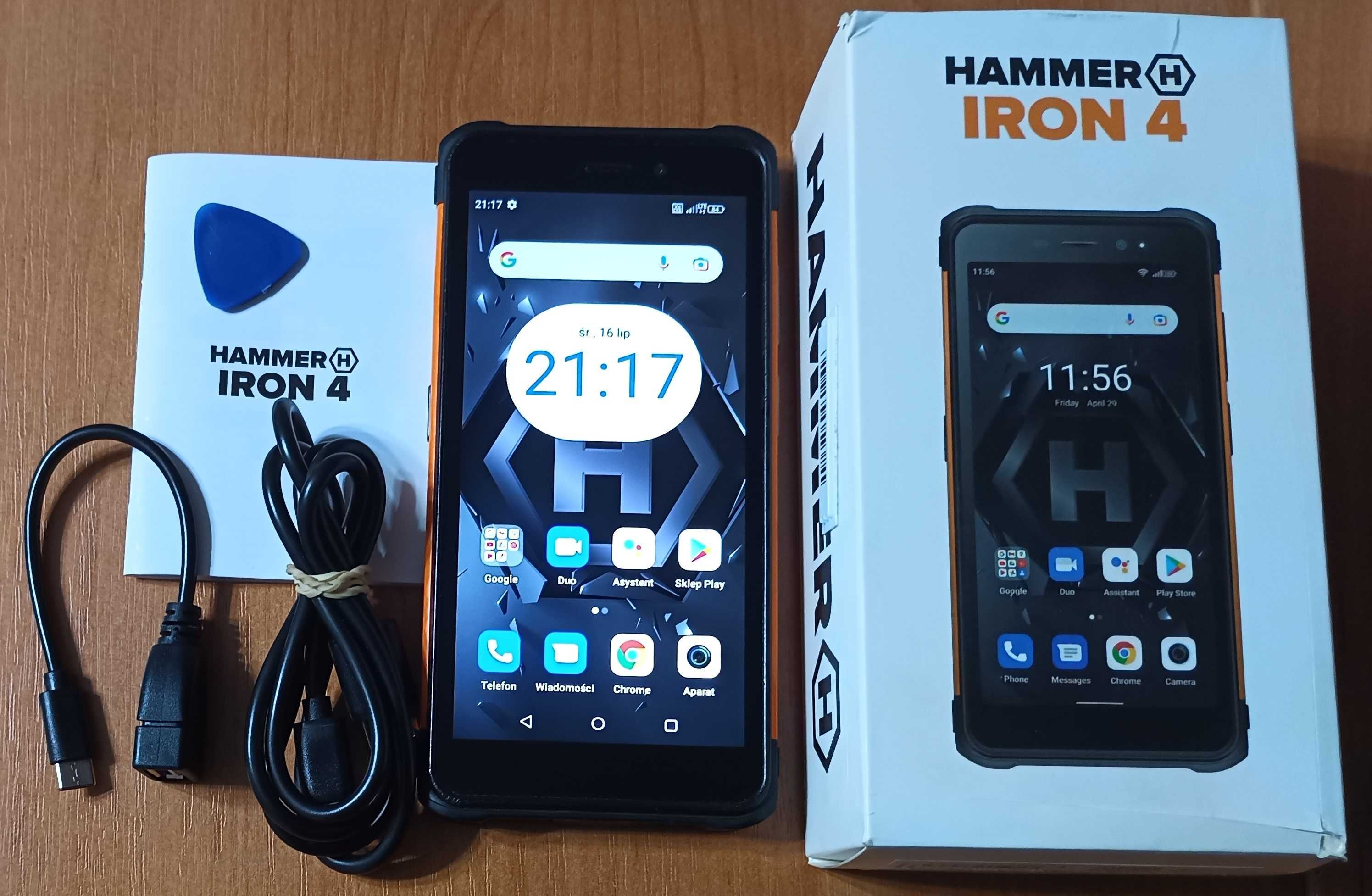 Hammer Iron 4 4GB/32GB Android 12 sprawny zestaw ekran bez rys