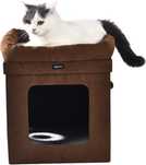 Casa para gato dobrável – castanho (38x38x43 cm)