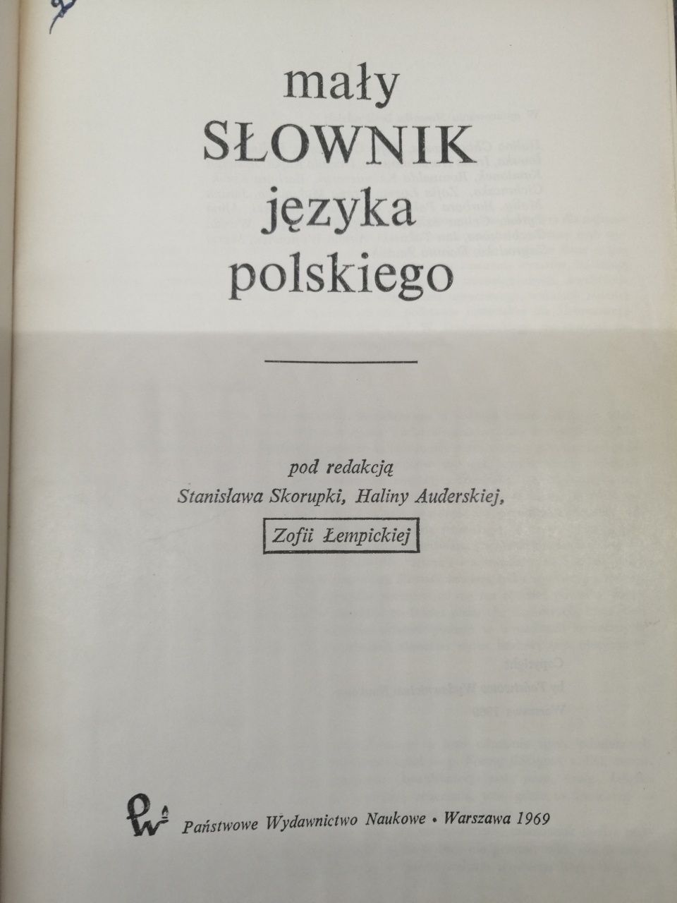 Maly słownik języka polskiego 1969 książka