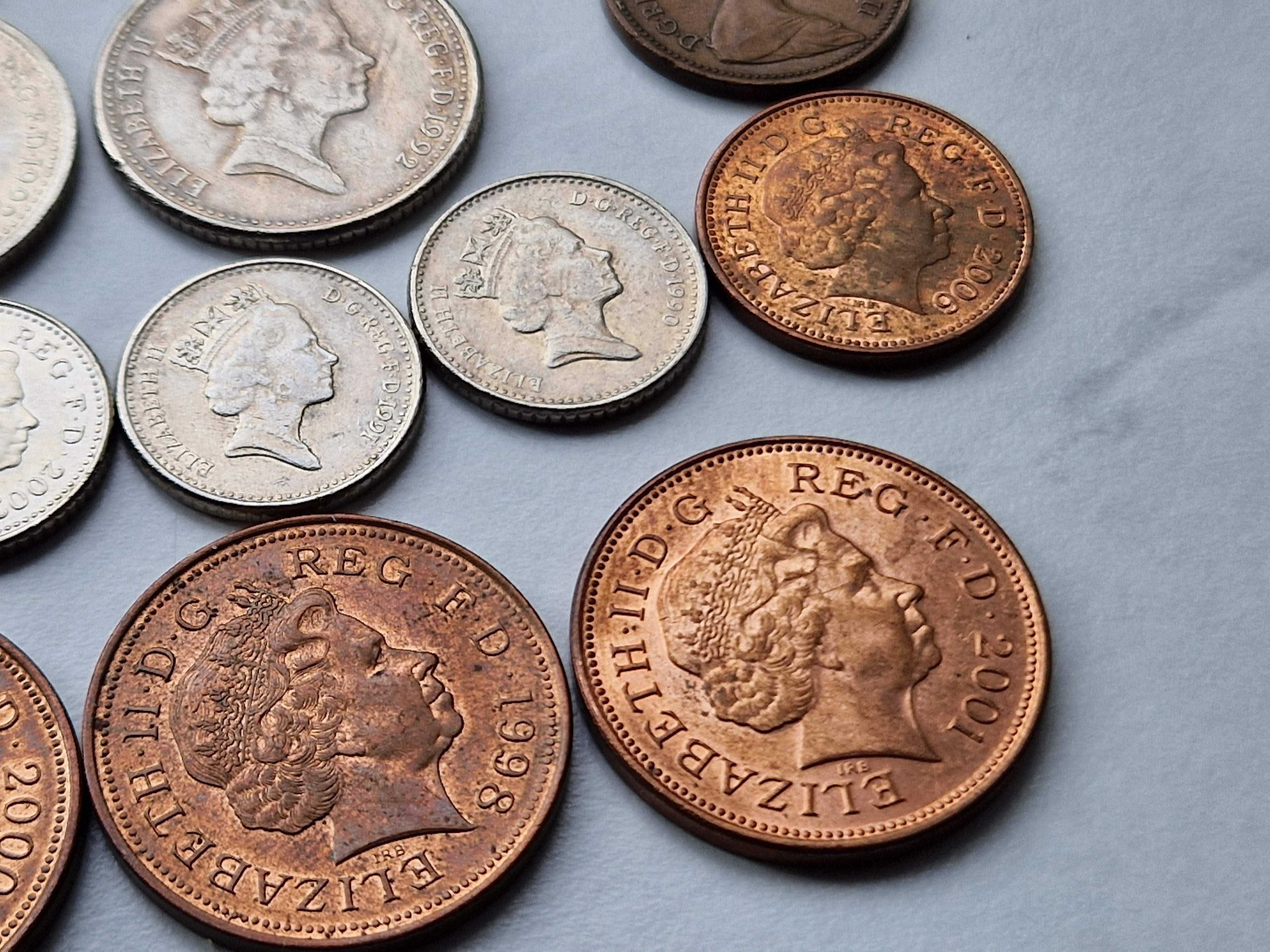 16 монет Великобританії одним лотом - пенні-пенси з 1971 по 2011